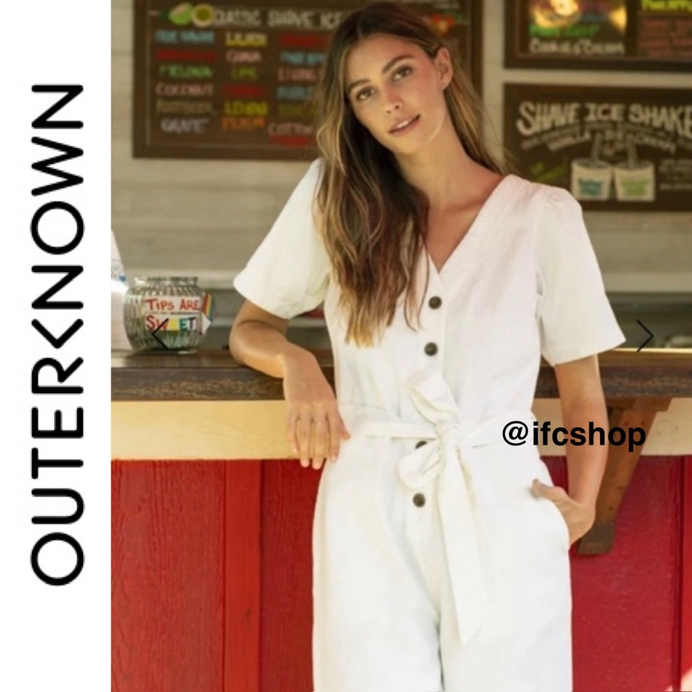 Outerknown Gia Jumpsuit in Salt *Missing Belt*